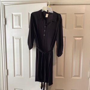 Black Button-Up Shirt Dress